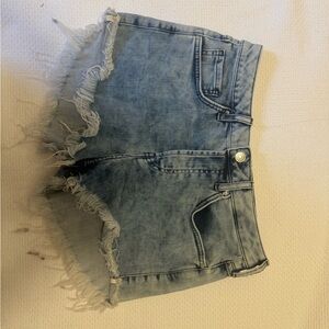 Denim Blue Women's Frayed Shorts